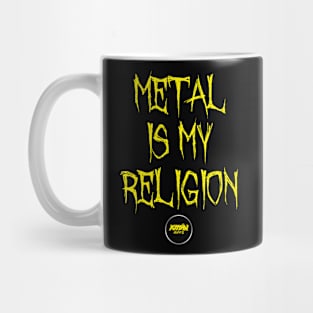 Metal Is My Religion - LARGE VERTICAL - YELLOW Mug
